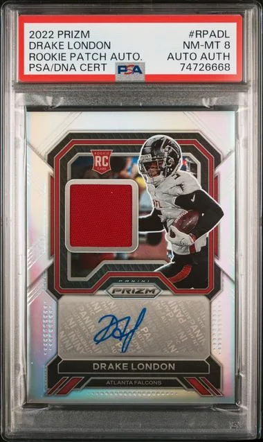 2022 Panini Prizm Patch Autographs Rpadl Drake London #no-number card image