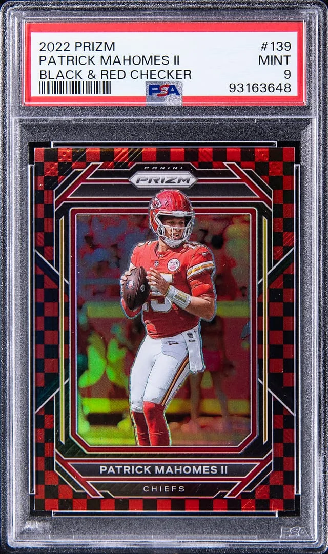 2022 Panini Prizm Patrick Mahoes II Black & Red Checker #139 card image