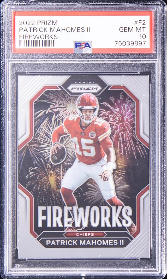 2022 Panini Prizm Patrick Mahomes II Fireworks #F2 card image