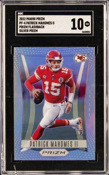 2022 Panini Prizm Patrick Mahomes II Prizm Flashback #Pf4 card image