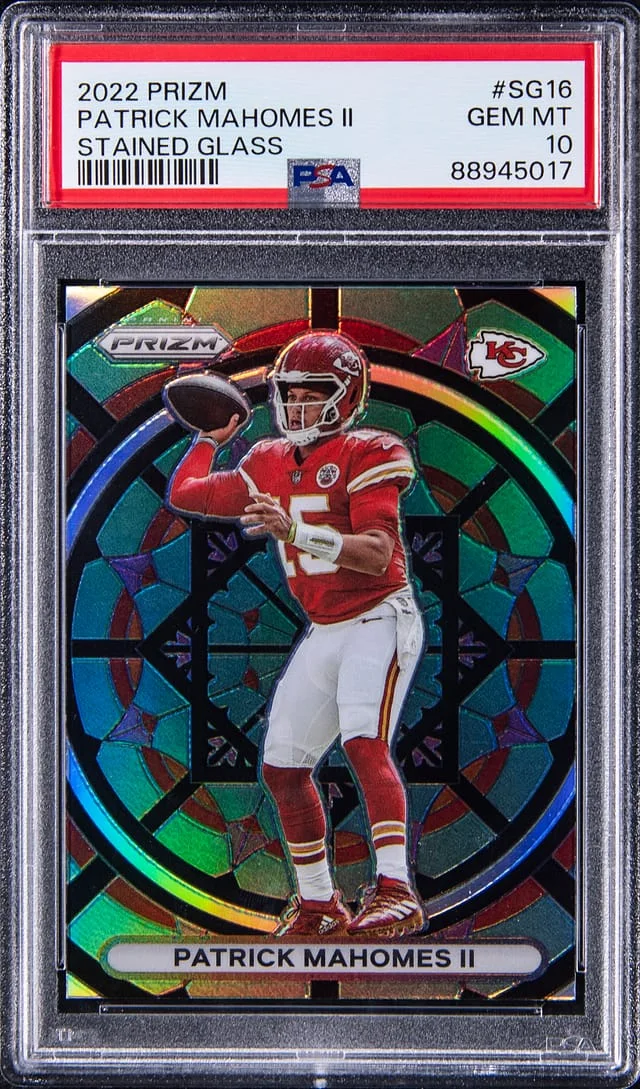 2022 Panini Prizm Patrick Mahomes II Stained Glass #SG-16 card image
