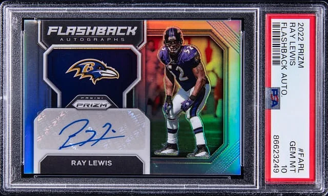 2022 Panini Prizm Ray Lewis Flashback Autograph #FARL card image