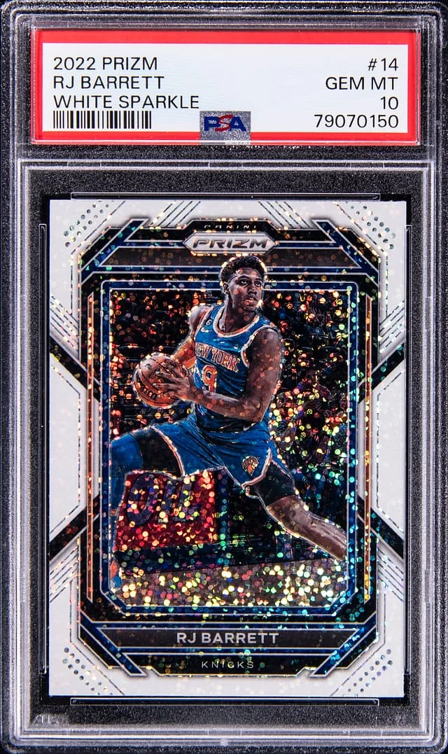 2022 Panini Prizm RJ Barrett White Sparkle #14 card image