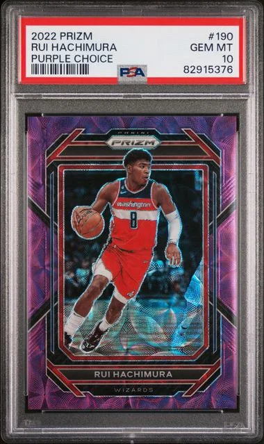 2022 Panini Prizm Rui Hachimura Purple Choice #190 card image