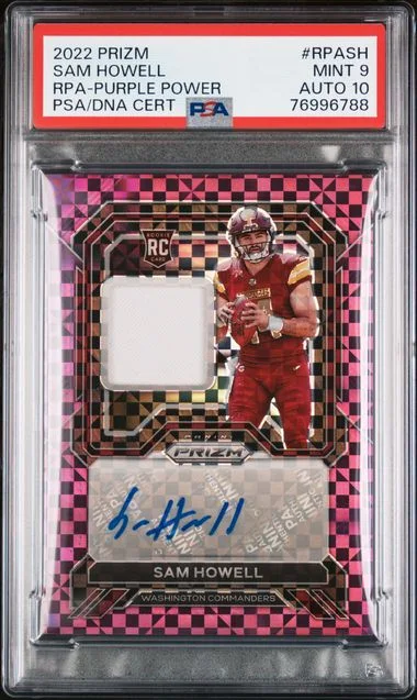 2022 Panini Prizm Sam Howell Patch Autographs Purple Power #RPA-SH card image