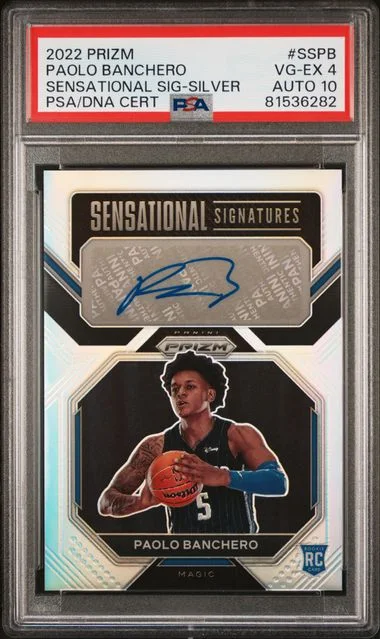 2022 Panini Prizm Sensational Signatures Silver Prizm Sspb Paolo Banchero #no-number card image
