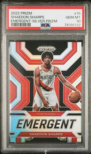2022 Panini Prizm Shaedon Sharpe Emergent Silver Prizm #15 card image