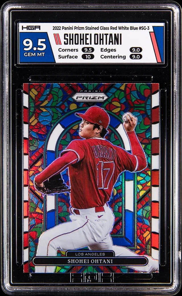 2022 Panini Prizm Shohei Ohtani Stained Glass Snake Skin Prizm #SG-3 card image