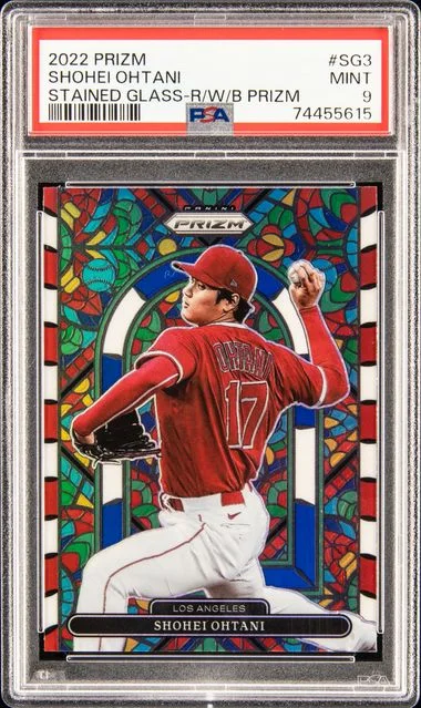 2022 Panini Prizm Shohei Ohtani Stained Glass Silver Prizm #SG3 card image