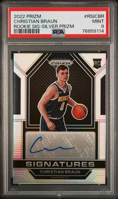 2022 Panini Prizm Signatures Silver Prizm Rsicbr Christian Braun #no-number card image