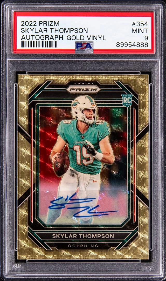2022 Panini Prizm Skylar Thompson Auto No Huddle Gold #354 card image