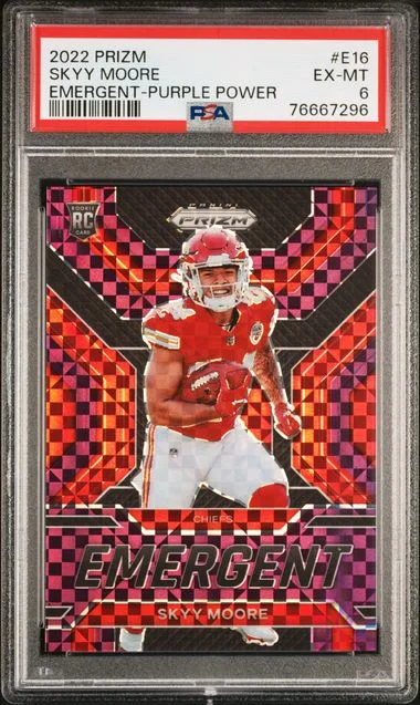 2022 Panini Prizm Skyy Moore Emergent Purple Power #E-16 card image