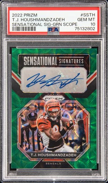 2022 Panini Prizm T.J. Houshmandzadeh Sensational Signatures Green Scope Prizm #SS-TH card image