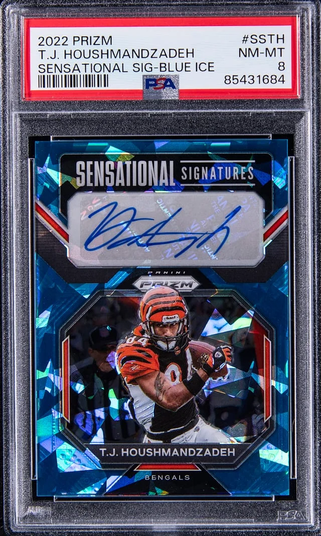 2022 Panini Prizm T.J. Houshmandzadeh Sensational Signatures Blue Ice #SSTH card image