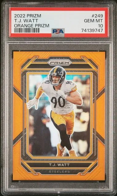 2022 Panini Prizm T.J. Watt Orange Prizm #249 card image