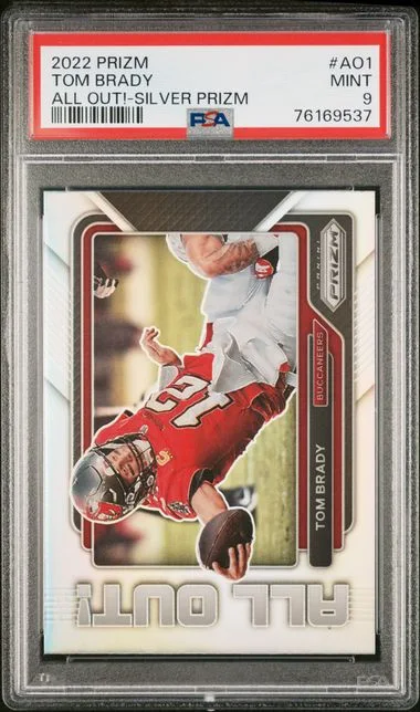 2022 Panini Prizm Tom Brady All Out! Silver Prizm #Ao1 card image