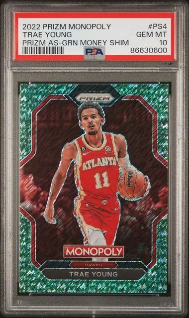 2022 Panini Prizm Trae Young Monopoly Prizm All-Stars Light Blue Prizm #Ps4 card image