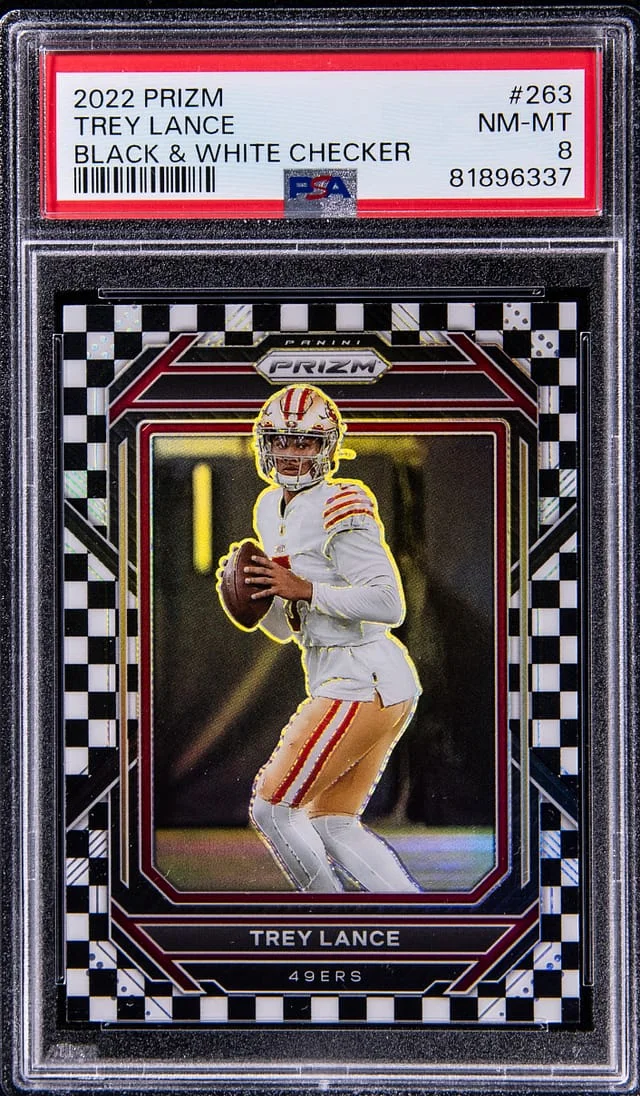 2022 Panini Prizm Trey Lance Black & White Checker #263 card image