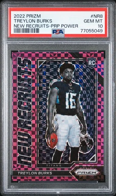 2022 Panini Prizm Treylon Burks New Recruits Purple Power #Nr8 card image