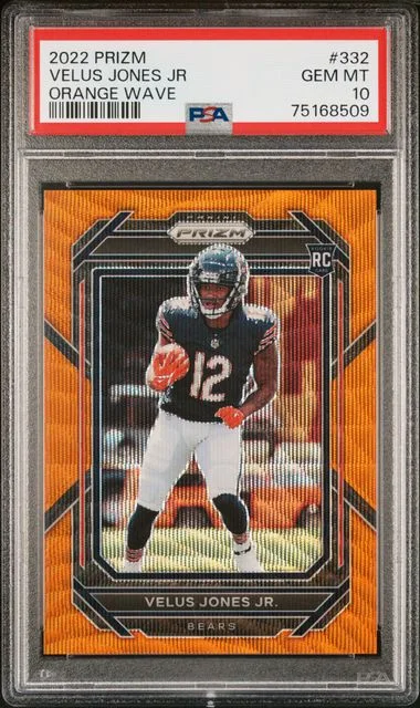 2022 Panini Prizm Velus Jones Jr. Orange Wave #332 card image