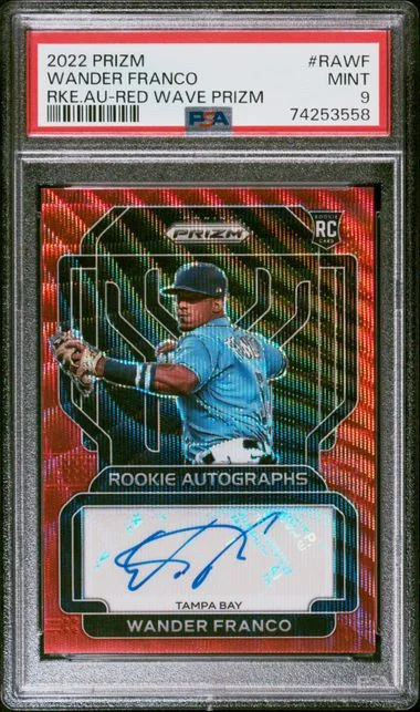 2022 Panini Prizm Wander Franco Autographs Red Wave Prizm #RA-WF card image