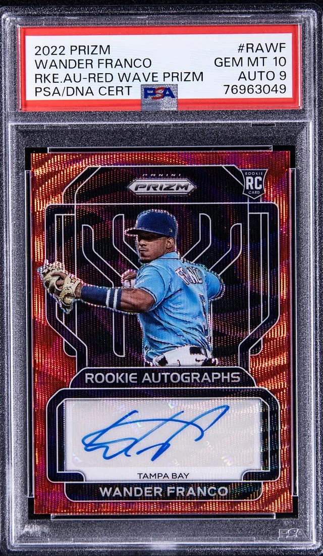 2022 Panini Prizm Wander Franco Autographs Red Wave Prizm #RAWF card image