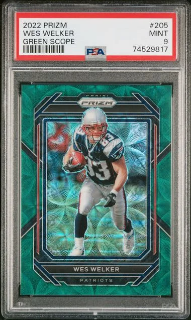 2022 Panini Prizm Wes Welker Green Scope #205 card image
