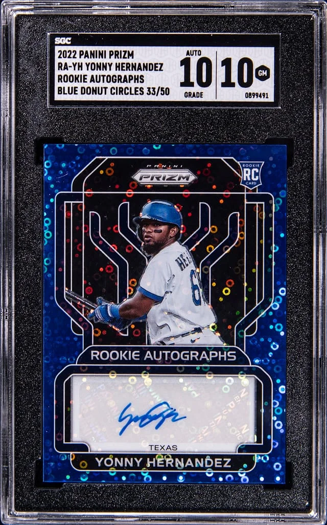 2022 Panini Prizm Yonny Hernandez Autographs Blue Donut Circles #RA-YH card image