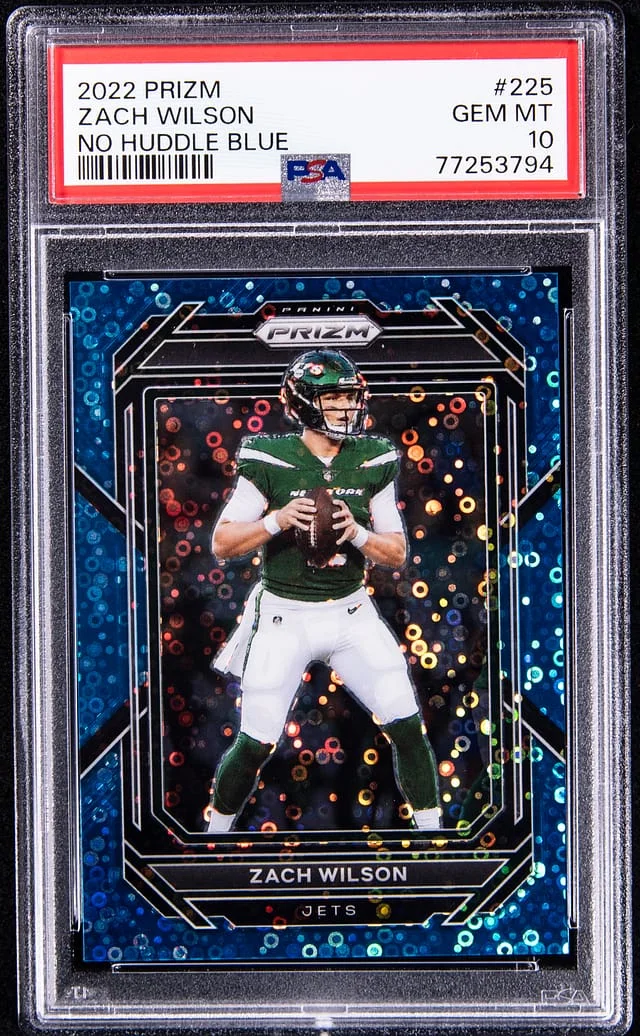 2022 Panini Prizm Zach Wilson No Huddle Blue #225 card image