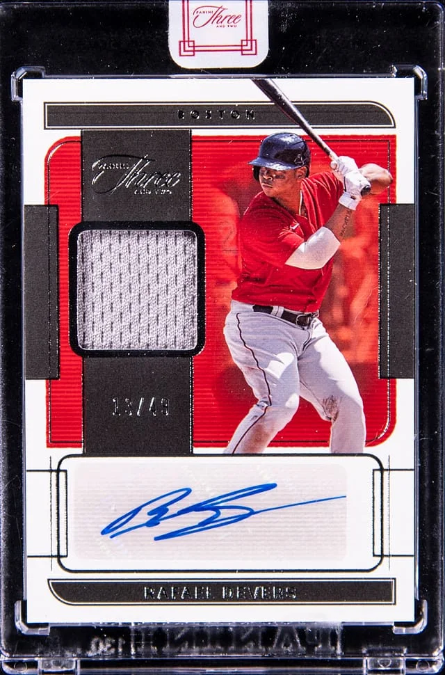 2022 Panini Rafael Devers Three and Two Autographed Jerseys #AJ-RD card image