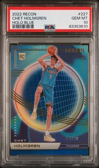 2022 Panini Recon Chet Holmgren Holo Blue #227 card image
