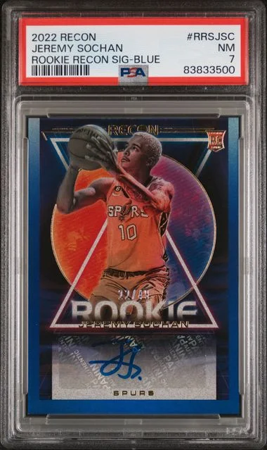 2022 Panini Recon Jeremy Sochan Recon Signatures Blue #RRSJSC card image