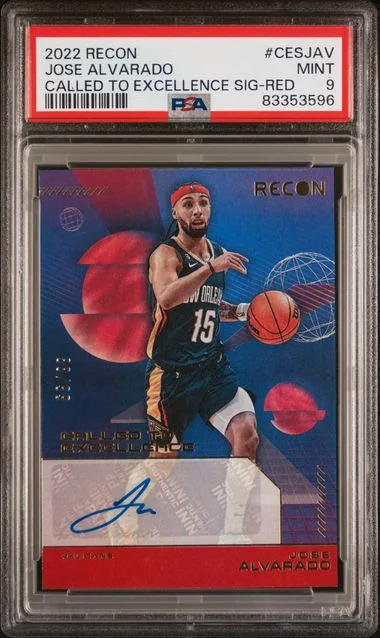 2022 Panini Recon Jose Alvarado Called To Excellence Signatures Red #CESJAV card image