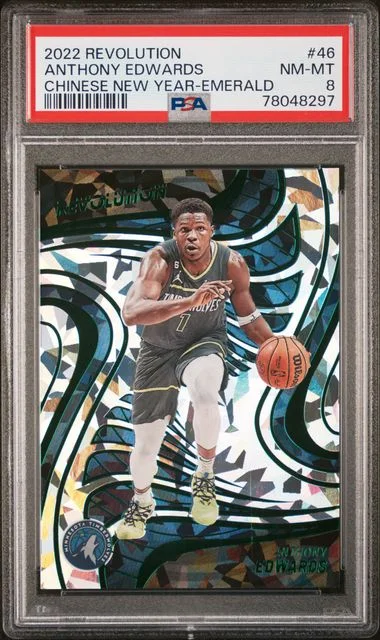 2022 Panini Revolution Anthony Edwards Chinese New Year-Emerald #46 card image