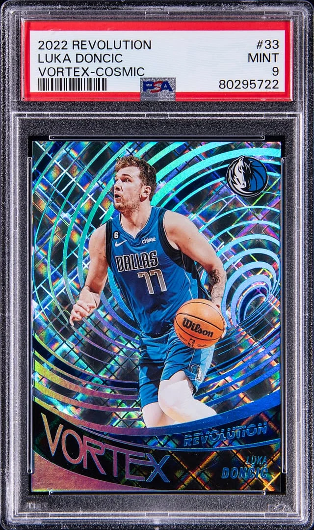 2022 Panini Revolution Luka Doncic Vortex Cosmic #33 card image