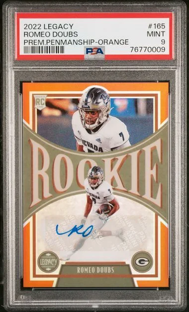 2022 Panini Romeo Doubs Legacy Premium Penmanship-Orange #165 card image