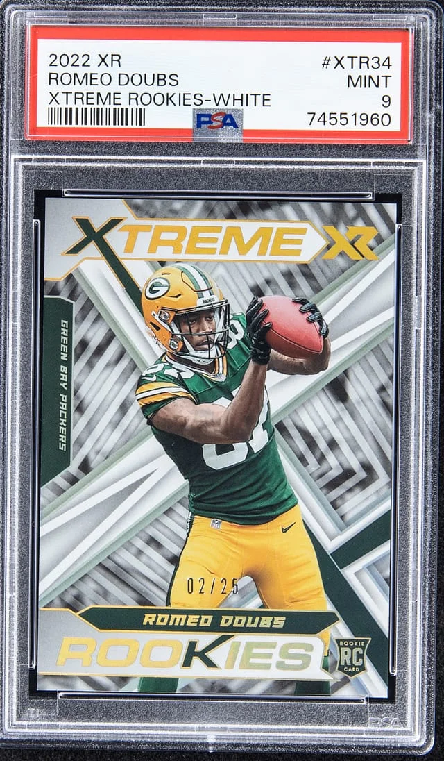 2022 Panini Romeo Doubs XR Xtreme Rookies White #XTR34 card image