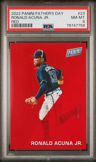 2022 Panini Ronald Acuna Jr Father's Day Red #23 card image