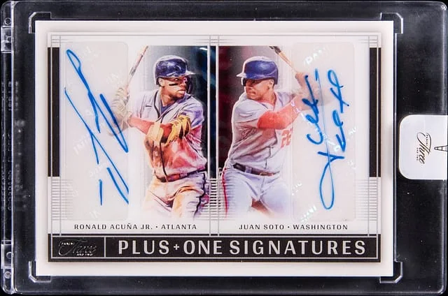 2022 Panini Ronald Acuna Jr./Juan Soto Three and Two Plus + One Signatures #POA-RJ card image