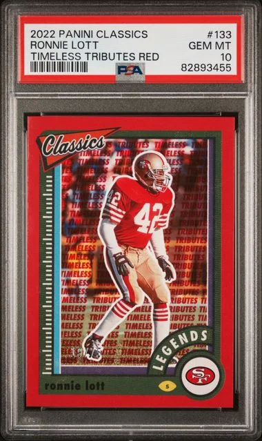 2022 Panini Ronnie Lott Classics Timeless Tributes Red #133 card image