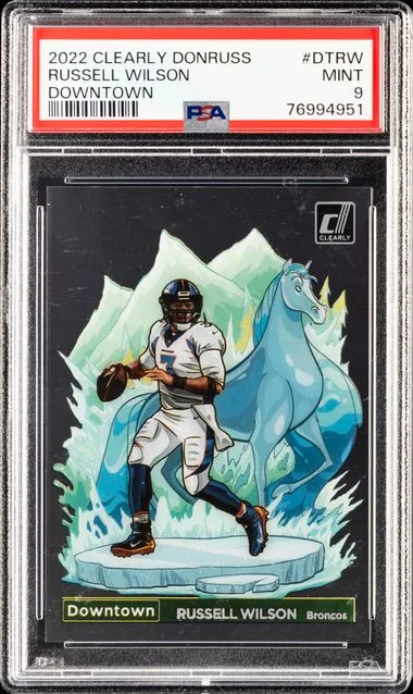 2022 Panini Russell Wilson Clearly Donruss Downtown #DT-RW card image