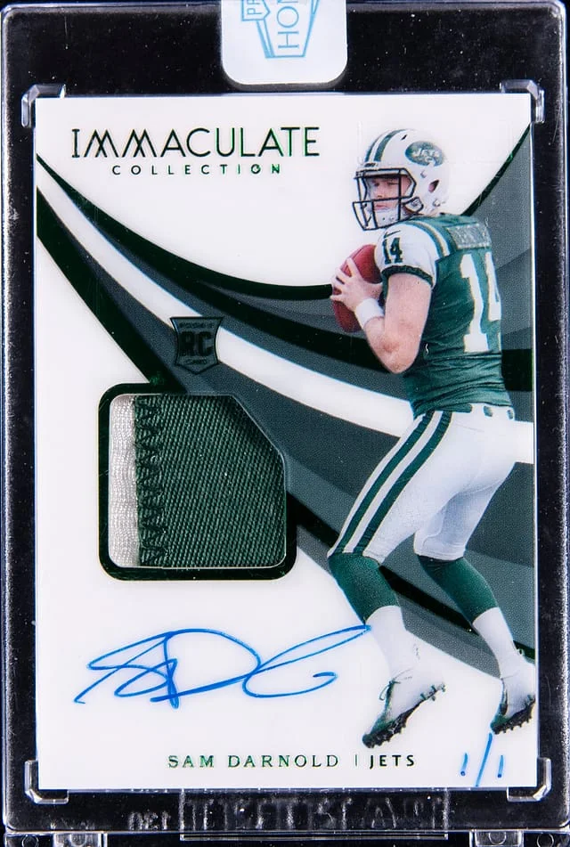 2022 Panini Sam Darnold Honors '18 Immaculate Collection Patch Autograph (RPA) #106 card image