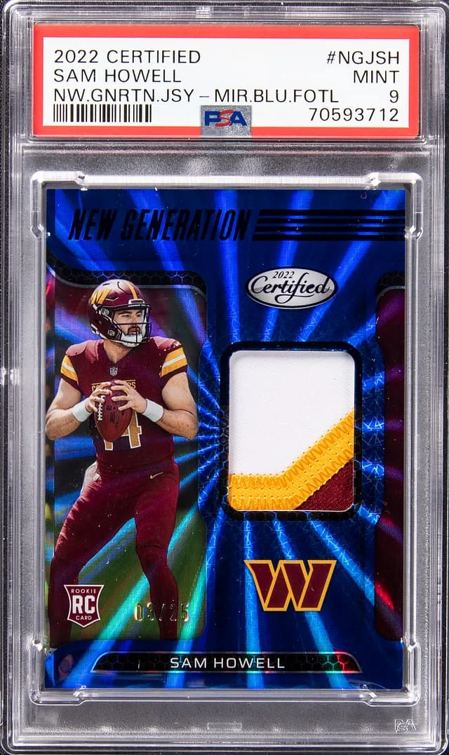 2022 Panini Sam Howell Certifed New Generation Jersey Mirror Blue FOTL #NGJ-SH card image
