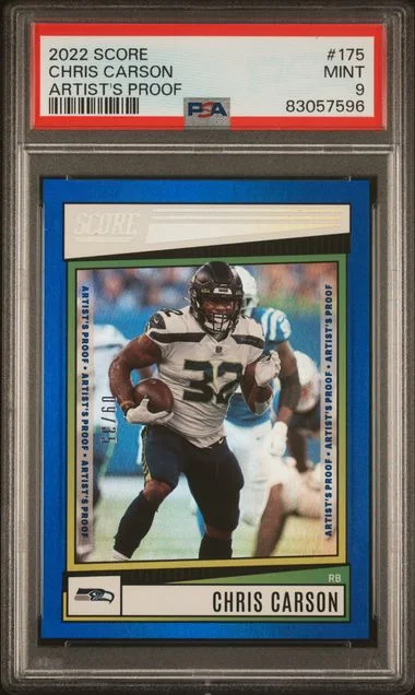 2022 Panini Score Chris Carson Artist's Proof #175 card image