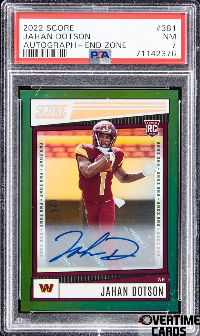 2022 Panini Score Jahan Dotson Autograph End Zone #381 card image