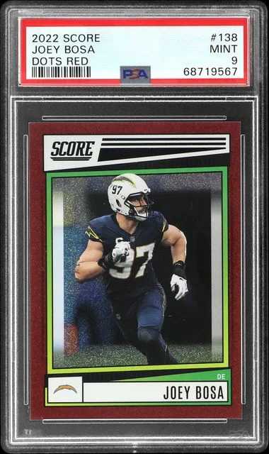 2022 Panini Score Joey Bosa Dots Red #138 card image
