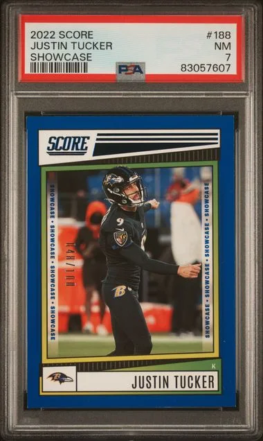 2022 Panini Score Justin Tucker Showcase #188 card image