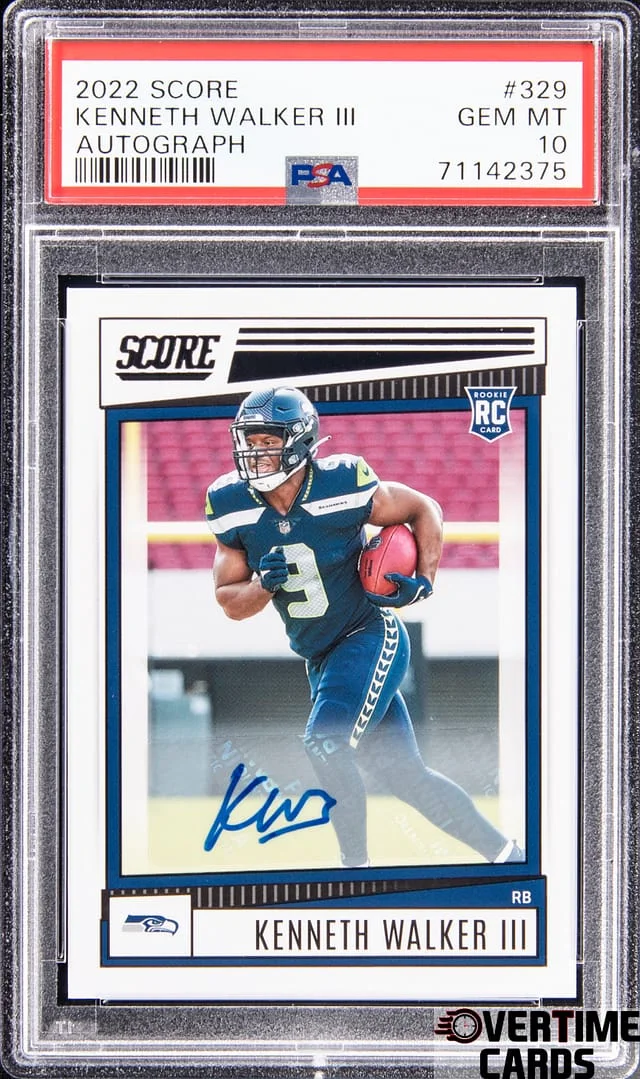 2022 Panini Score Kenneth Walker III Autograph #329 card image