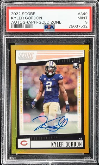 2022 Panini Score Kyler Gordon Autograph-Gold Zone #349 card image