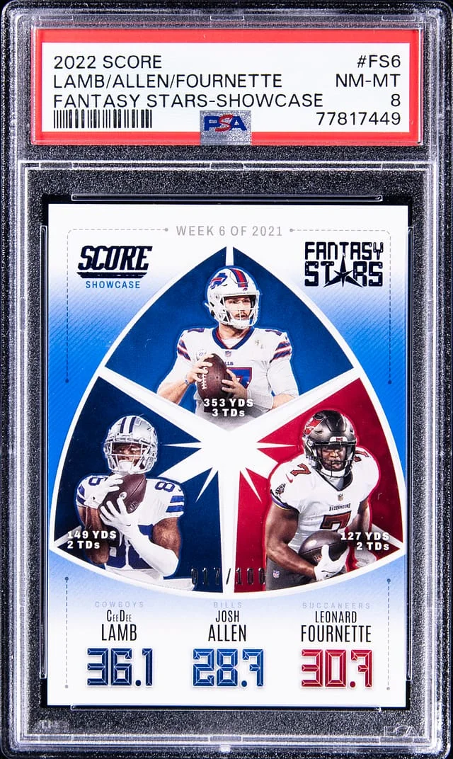 2022 Panini Score Lamb/Allen/Fournette Fantasy Stars Showcase #FS6 card image